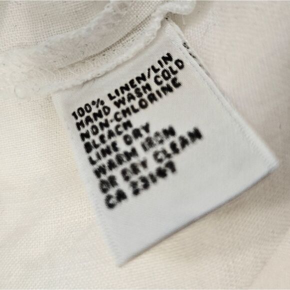 Talbots Irish linen White pearl Button Down classic Shirt SZ 8 - Picture 6 of 8